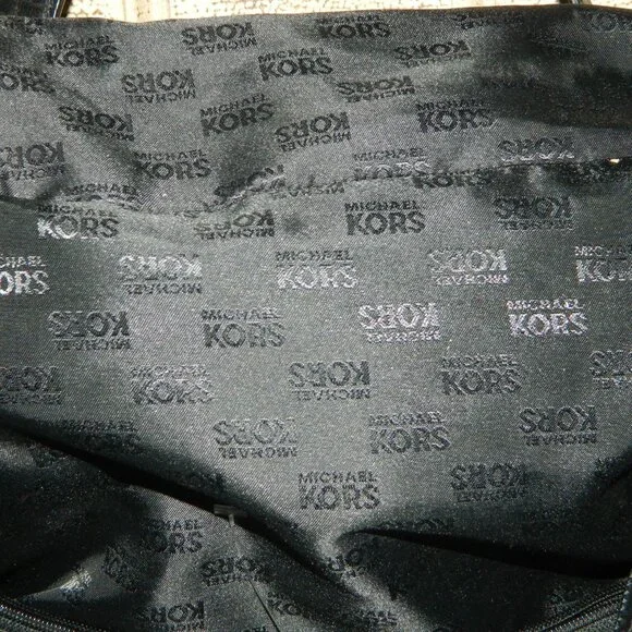 Michael Kors Black Faux Crocodile Embossed Print Handbag Purse - Picture 8 of 11